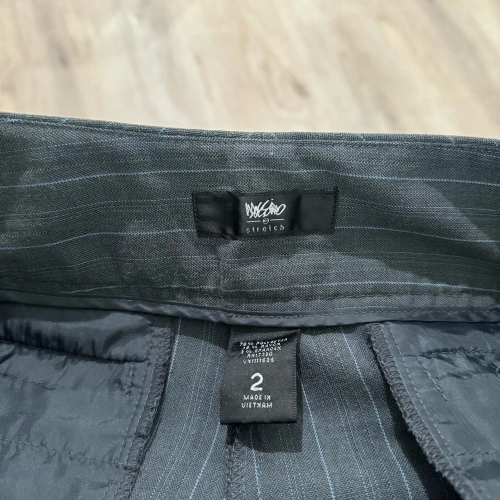 mossimo grey pinstripe straight leg trouser office dress work pants bottom - Picture 5 of 9